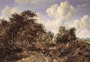 HOBBEMA, Meyndert A Wooded Landscape f china oil painting artist